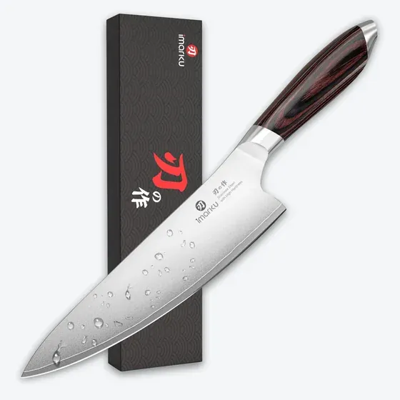 Imarku 8-inch Japanese chef knife with pakkawood handle