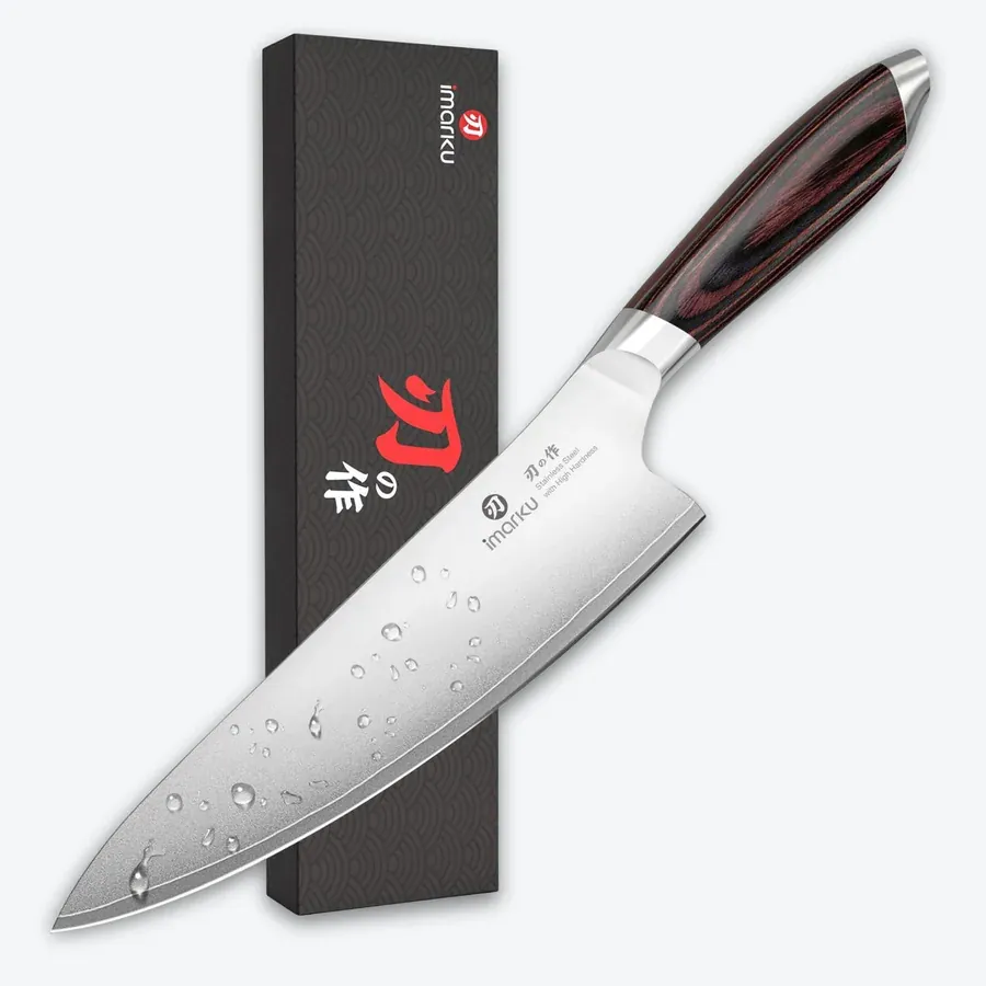 Imarku 8-inch Japanese chef knife with pakkawood handle